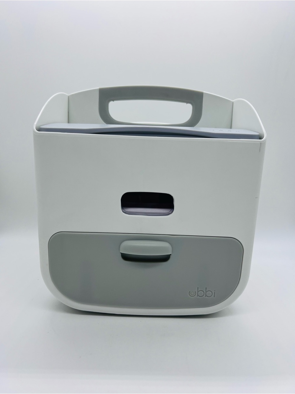 Ubbi Diaper Caddy in White and Light Gray